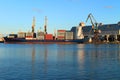 Loading of the ALDEBARAN J container carrier in the port of Kaliningrad